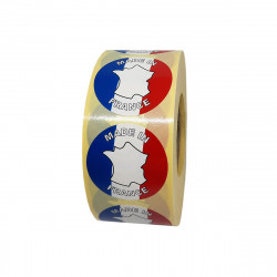 Étiquettes MADE IN FRANCE - Pastilles rondes Ø 35 mm - En rouleau de 1000 ex