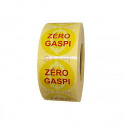 Étiquettes ZÉRO GASPI - Pastilles rondes Ø 35 mm - En rouleau de 1000 ex