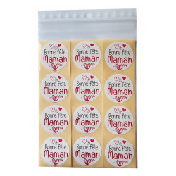 Étiquettes Bonne fête maman - Pastilles rondes Ø 35 mm - Lot de 36 exemplaires