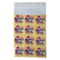 Étiquettes BONNE FÊTE - Pastilles rondes Ø 35 mm - Lot de 36 exemplaires