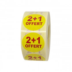 Étiquettes 2+1 OFFERT - Pastilles rondes Ø 35 mm - En rouleau de 1000 ex