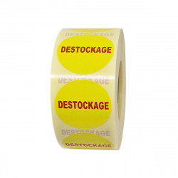Étiquettes DESTOCKAGE - Pastilles rondes Ø 35 mm - En rouleau de 1000 ex