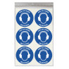 Stickers PORT DU CASQUE AUDITIF OBLIGATOIRE M003 - Taille Ø 5 cm - Lot de 18 autocollants