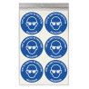Stickers PORT DE LUNETTES DE PROTECTION OBLIGATOIRE M004 - Taille Ø 5 cm - Lot de 18 autocollants