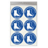 Stickers PORT DE CHAUSSURES DE SÉCURITÉ OBLIGATOIRE M008 - Taille Ø 5 cm - Lot de 18 autocollants