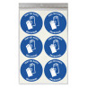 Stickers PORT DE GANTS OBLIGATOIRE M009 - Taille Ø 5 cm - Lot de 18 autocollants