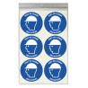 Stickers PORT DU CASQUE OBLIGATOIRE M014 - Taille Ø 5 cm - Lot de 18 autocollants