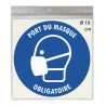 Stickers PORT DU MASQUE RESPIRATOIRE OBLIGATOIRE M016 - Taille Ø 10 cm - Lot de 4 autocollants
