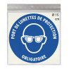 Stickers PORT DE LUNETTES DE PROTECTION OBLIGATOIRE M004 - Taille Ø 15 cm - Lot de 3 autocollants