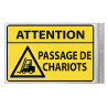 Stickers PASSAGE DE CHARIOTS - Taille 17 x 11 cm - Lot de 5 autocollants