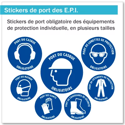 Stickers d'obligation de port des équipements de protection individuel