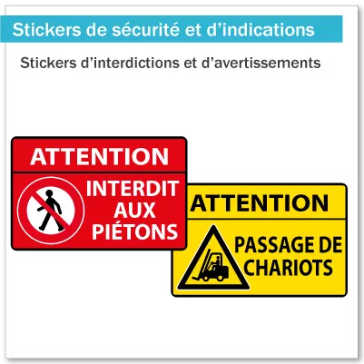 Stickers d'interdiction ou d'avertissement de risque